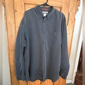 Columbia Button Down Shirt Mens 2XL Tall Nubby Textured Shirt